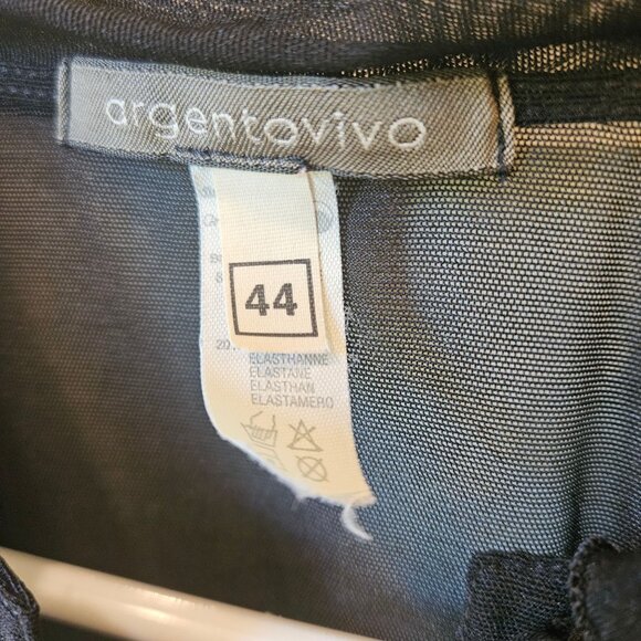 Agentovivo Ruched Black Mesh Button-Up Shirt With Lace-Up corset Back size L - Picture 2 of 7